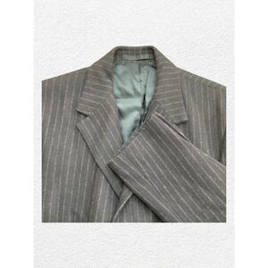J Crew Mens Pinstripe Blazer Suit Jacket Navy Blue Wool Blend‎ Size L